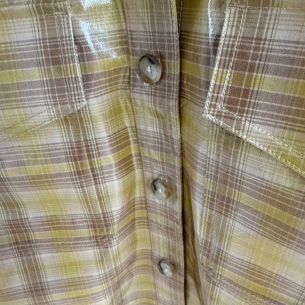 NWT • Madewell Laminated Oversized Shirt-Jacket in Yarn-Dyed Plaid •M - Picture 9 of 10